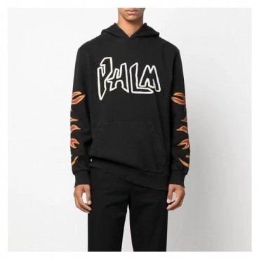 팜 엔젤스 남성 블랙 후드티 - Palm Angels Mens Black Hoodie 