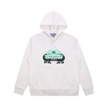 프라다 남성 캐쥬얼 화이트 후드티 - Prada Mens White Hoodie 