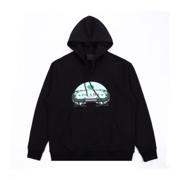 프라다 남성 캐쥬얼 블랙 후드티 - Prada Mens Black Hoodie 