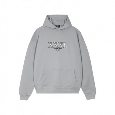 발렌시아가 남/녀 캐쥬얼 그레이 후드티 - Balenciaga Unisex Gray Hoodie 