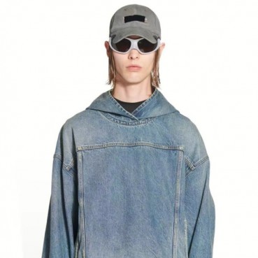 발렌시아가 남성 캐쥬얼 블루 후드티 - Balenciaga Mens Blue Hoodie 
