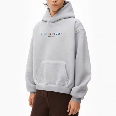 알렉산더왕 남성 캐쥬얼 그레이 후드티 - Alexander wang Mens Gray Hoodie 