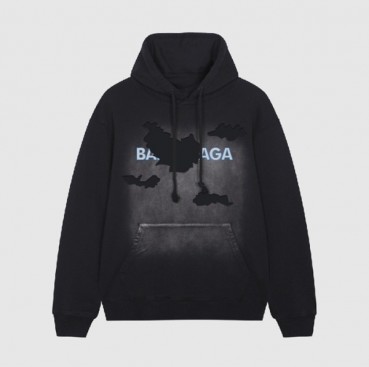 발렌시아가 남/녀 캐쥬얼 블랙 후드티 - Balenciaga Unisex Black Hoodie 