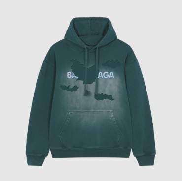발렌시아가 남/녀 캐쥬얼 블루 후드티 - Balenciaga Unisex Blue Hoodie 