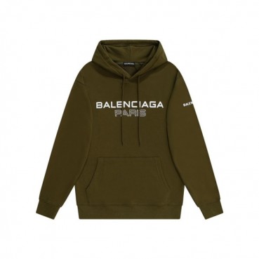 발렌시아가 남/여 캐쥬얼 카키 후드티 - Unisex Khaki Hoodie 