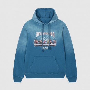 발렌시아가 남/여 캐쥬얼 블루 후드티 - Unisex Blue Hoodie 