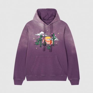 구찌 남/여 트렌디 퍼플 후드티 - Unisex Purple Hoodie 