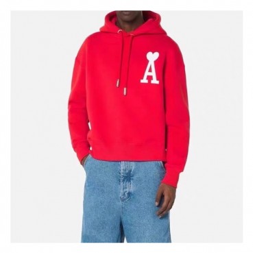 아미 남성 캐쥬얼 레드 후드티 - Mens Red Hoodie 