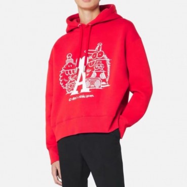 아미 남성 캐쥬얼 레드 후드티 - Mens Red Hoodie 
