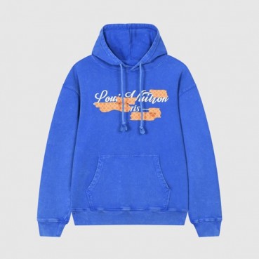루이비통 남자 베이직 블루 후드티 - Unisex Blue Hoodie 