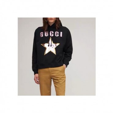 구찌 여성 트렌디 블랙 후드티 - Gucci Unisex Black Hoodie 