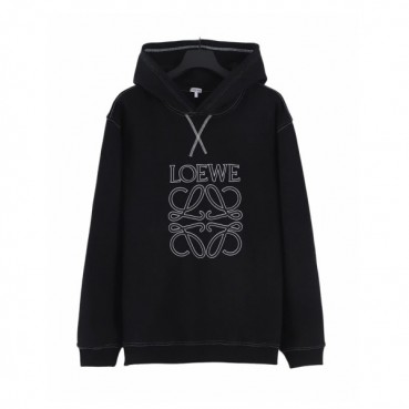 로에베 남/녀 캐쥬얼 블랙 후드티 - Unisex Black Hoodie 