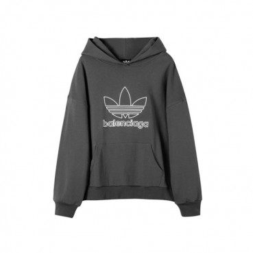 발렌시아가 남/여 캐쥬얼 블랙 후드티 - Unisex Black Hoodie 
