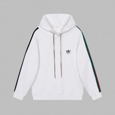 구찌 남/여 트렌디 화이트 후드티 - Unisex White Hoodie 