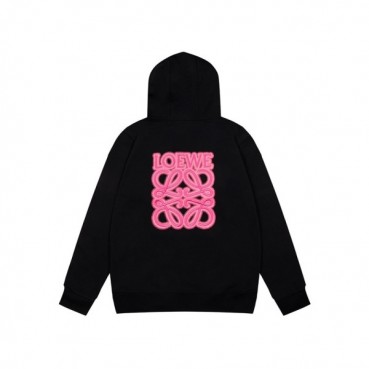 로에베 남/녀 캐쥬얼 블랙 후드티 - Unisex Black Hoodie 