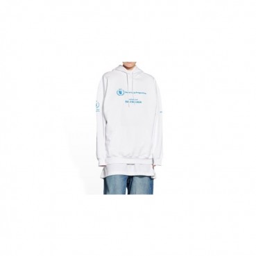 발렌시아가 남/여 캐쥬얼 화이트 후드티 - Unisex White Hoodie 