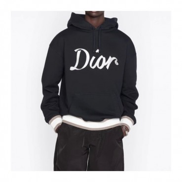 디올 남자 베이직 블랙 후드티 - Mens Black Hoodie 