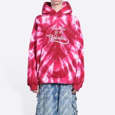 발렌시아가 남/여 캐쥬얼 핑크 후드티 - Unisex Pink Hoodie 