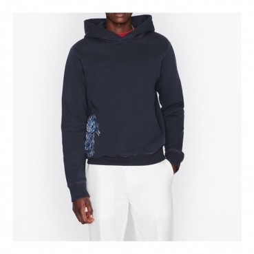 디올 남자 베이직 네이비 후드티 - Unisex Navy Hoodie 