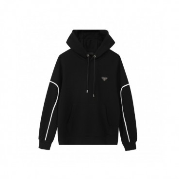 Prada  Unisex Casual Cotton Hoodie Black - 프라다  남/녀 캐쥬얼 코튼 후드티 Pra02567x Size(s 