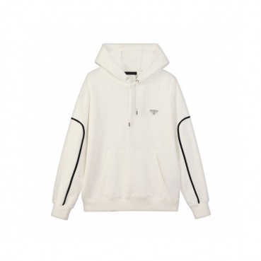 Prada  Unisex Casual Cotton Hoodie White - 프라다  남/녀 캐쥬얼 코튼 후드티 Pra02566x Size(s 