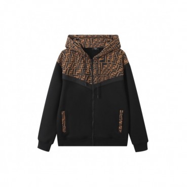Fendi Mm/Wm Logo Cotton Hoodie Black - 펜디 2021 남/녀 로고 코튼 후디 Fen01115x