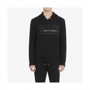 Balmain  Mens Logo Cotton Hoodie Black - 발망 2021 남성 로고 코튼 후디 Bam0153x Size(s 