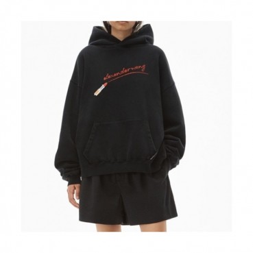 Alexsander Wang   Mm/Wm Logo Cotton Hoodie Black - 알렉산더왕 2021 남/녀 로고 코튼 후드티 Alw0189x.Size(s 