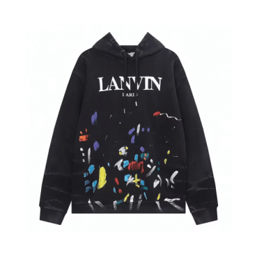 LANVIN Unisex Tshirts Green - 랑방 2022 남/녀 캐쥬얼 후드티 