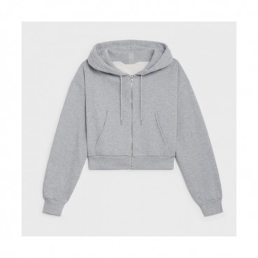 Celine  Womens Logo Cotton Hoodie Gray - 셀린느 2021 여성 로고 코튼 후디 Cel0180x Size(s 