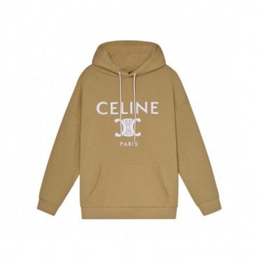 Celine Mm/Wm Logo Cotton Hoodie Camel - 셀린느 2021 남/녀 로고 코튼 후디 Cel0178x Size(s 