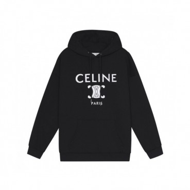 Celine Mm/Wm Logo Cotton Hoodie Black - 셀린느 2021 남/녀 로고 코튼 후디 Cel0177x Size(s 