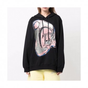 WELLDONE  Mm/Wm Retro Logo Hoodie Black - 웰던 2021 남/녀 레트로 로고 후드티 Wel0018x Size(s 