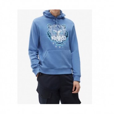 Kenzo Mm/Wm Signature Tiger Cotton Hoodie Blue - 겐조 2021 남/녀 시그니처 타이거 코튼 후드티 Ken0168x