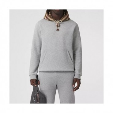 Burberry Mens Logo Casual Cotton Hoodie Gray - 버버리 2021 남성 로고 캐쥬얼 코튼 후드티 Bur04162x Size(s 