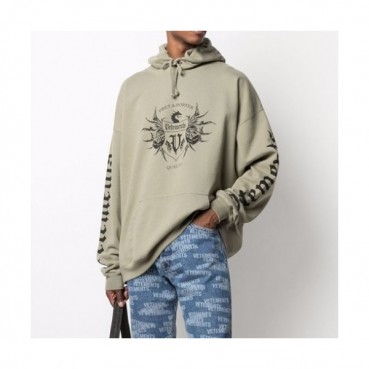 Vetements  Mm/Wm Logo Oversize Cotton Hoodie Gray - 베트멍 2021 남/녀 로고 오버사이즈 코튼 후드티 Vet0209x Size(xs 