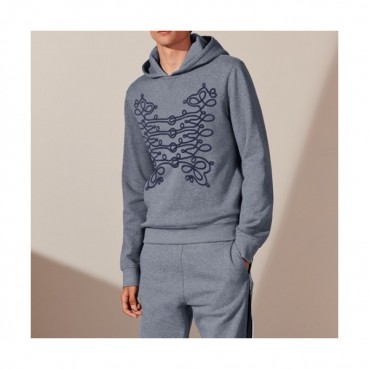 Hermes Mens Logo Casual Cotton Hoodie Gray - 에르메스 2021 남성 로고 캐쥬얼 코튼 후드티 Her0698x Size(m 