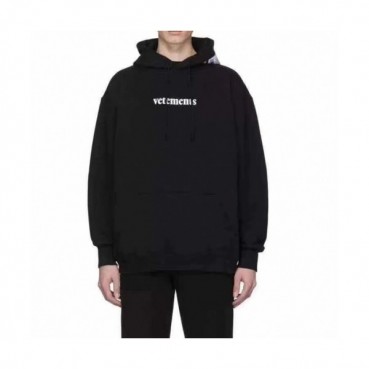 Vetements  Mm/Wm Logo Oversize Cotton Hoodie Black - 베트멍 2021 남/녀 로고 오버사이즈 코튼 후드티 Vet0207x Size(xs 