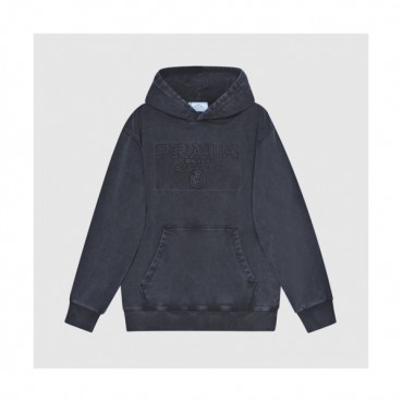 Prada  Mens Casual Cotton Hoodie Black - 프라다 2021 남성 캐쥬얼 코튼 후드티 Pra02429x Size(s 