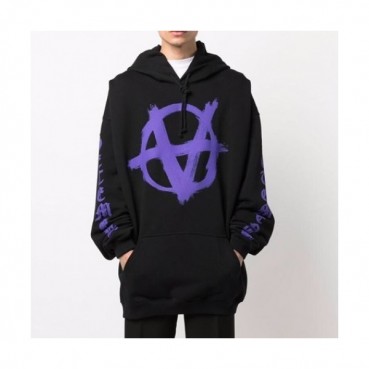 Vetements  Mm/Wm Logo Oversize Cotton Hoodie Black - 베트멍 2021 남/녀 로고 오버사이즈 코튼 후드티 Vet0202x Size(xs 