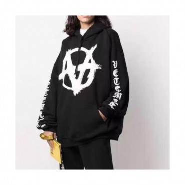 Vetements  Mm/Wm Logo Oversize Cotton Hoodie Black - 베트멍 2021 남/녀 로고 오버사이즈 코튼 후드티 Vet0201x Size(xs 