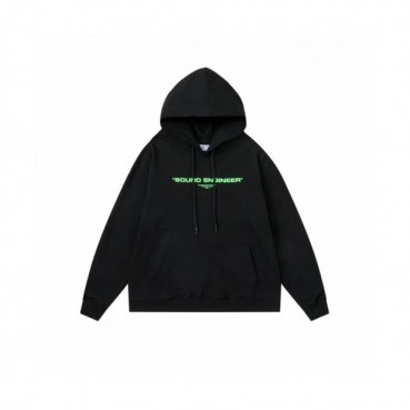 Off-white  Mens Logo Cotton Hoodie Black 
