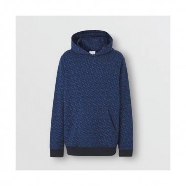 Burberry Mens Logo Casual Cotton Hoodie Blue - 버버리 2021 남성 로고 캐쥬얼 코튼 후드티 Bur04138x Size(xs 