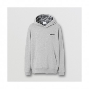 Burberry Mens Logo Casual Cotton Hoodie Gray - 버버리 2021 남성 로고 캐쥬얼 코튼 후드티 Bur04138x Size(xs 
