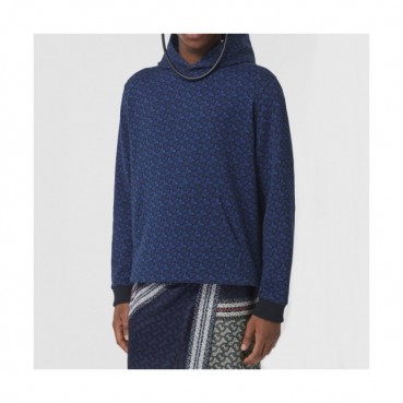 Burberry Mens Logo Casual Cotton Hoodie Navy - 버버리 2021 남성 로고 캐쥬얼 코튼 후드티 Bur04137x Size(s 