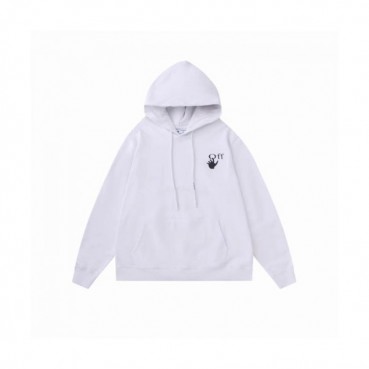 Off-white  Mens Logo Cotton Hoodie White 
