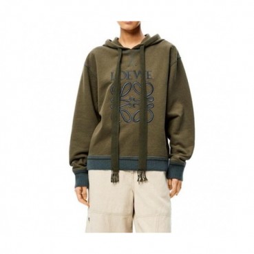 Loewe  Mm/Wm Logo Cotton Hoodie Khaki - 로에베 2021 남/녀 로고 코튼 후드티 Loe0496x Size(s 