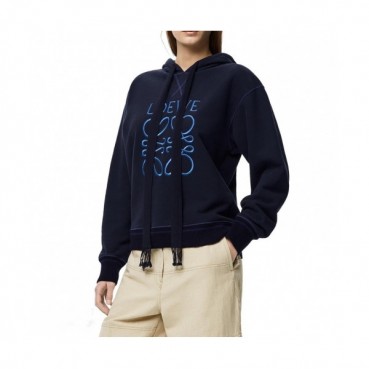 Loewe  Mm/Wm Logo Cotton Hoodie Navy - 로에베 2021 남/녀 로고 코튼 후드티 Loe0495x Size(s 