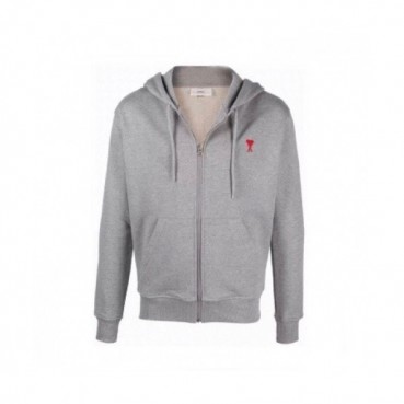 Ami  Mens Logo Casual Cotton Hoodie Gray - 아미 2021 남성 로고 코튼 후드티 Ami0198x Size(s 