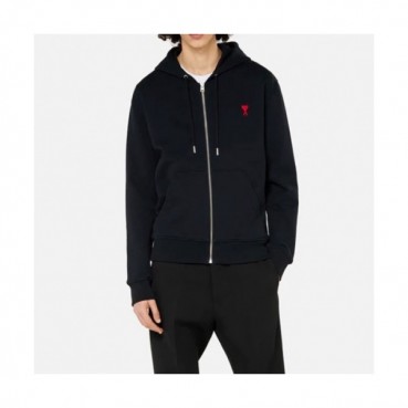 Ami  Mens Logo Casual Cotton Hoodie Black - 아미 2021 남성 로고 코튼 후드티 Ami0196x Size(s 